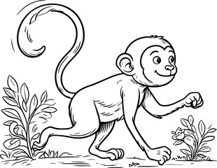 Coloring page Animals Cartoon clipart for kids illustration book