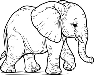 Fototapeta premium Coloring page Animals Cartoon clipart for kids illustration book 