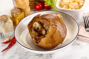 Baked pork knee with spices
