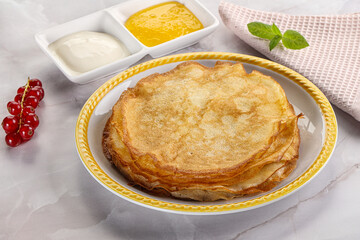 Sweet homemade thick baked pancakes