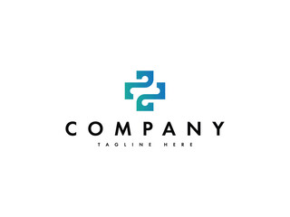 medical health plus line logo design