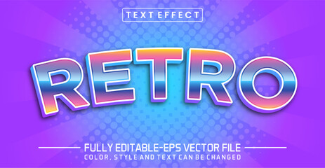 Retro text editable style effect