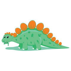 Cute dinosaur isolated on white background.