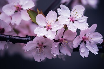 Macro photography of delicate cherry blossom petals in exquisite bloom