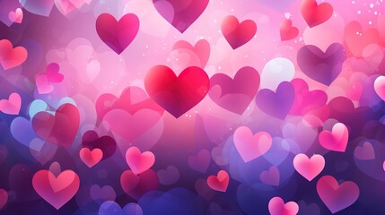 Hearts. Valentine's Day abstract background with hearts. Generative Ai