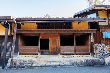 wooden histrical house in Tsumago-juku, Nagano Japan