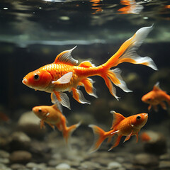 Goldfish Harmonious Dive into the Timeless Beauty and Artful Charms of Ornamental Aquatics ai generated