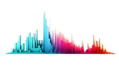 The Icon Comes Alive in Lively Data Waves on White or PNG Transparent Background