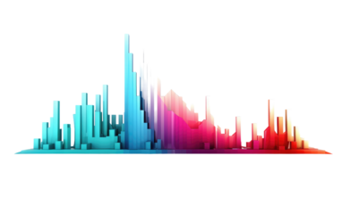 The Icon Comes Alive in Lively Data Waves on White or PNG Transparent Background