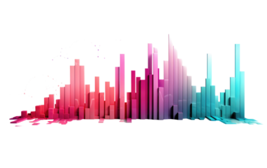 Iconic Transition into a Dynamic and Animated Graph on White or PNG Transparent Background