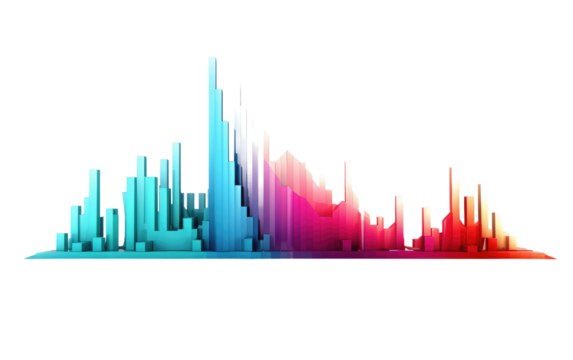 The Icon Comes Alive in Lively Data Waves on White or PNG Transparent Background