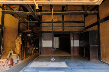 Fototapeta na wymiar old wooden house in Tsumago-juku, Nagano Japan