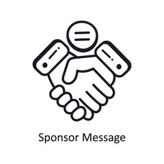 Sponsor message vector  outline doodle Design illustration. Symbol on White background EPS 10 File 