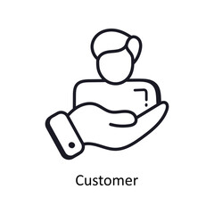 Customer vector  outline doodle Design illustration. Symbol on White background EPS 10 File 