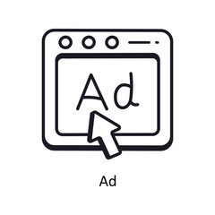 Ad vector  outline doodle Design illustration. Symbol on White background EPS 10 File 
