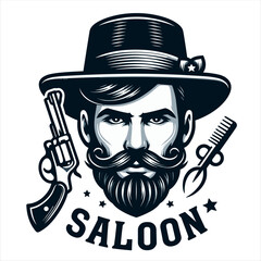 saloon face illustration ,hand drawn salloon  face illustration man face illustration for saloon .
.

