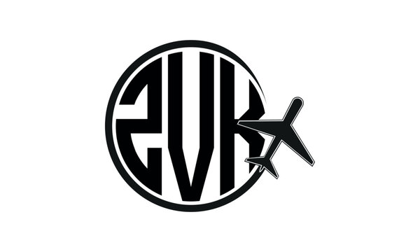ZVK three initial letter circle tour & travel agency logo design vector template. hajj Umrah agency, abstract, wordmark, business, monogram, minimalist, brand, company, flat, tourism agency, tourist