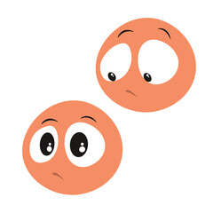 vector of looking sad and unhappy facial expression set. eps 10