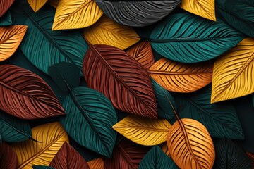 Fototapeta na wymiar colorful leaves background
