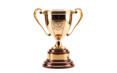Fototapeta na wymiar A Symbol of Achievement in a Gold Cup Trophy on White or PNG Transparent Background