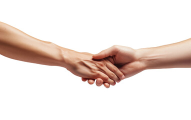 Man and Woman Holding Hands on White or PNG Transparent Background
