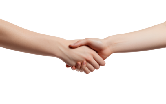 Man and Woman Holding Hands in Harmony on White or PNG Transparent Background