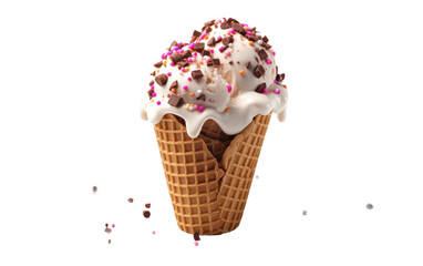 Delighting in a Variety of Ice Cream Flavors on White or PNG Transparent Background