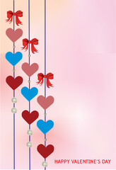 Valentine's Day composition with hearts and pearls - 701606263