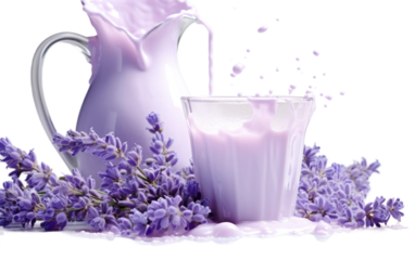 Pamper Yourself with a Lavender Enriched Milk Bath on White or PNG Transparent Background