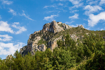 Fototapeta na wymiar Looking up at the rugged Kyrenia Mountains on the Island of Cyprus