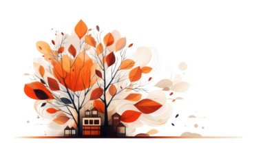 The Inviting Essence of Line Drawing in Warm Hues on White or PNG Transparent Background