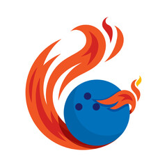 bowling ball flying fire ball icon Design Vector, Emblem, Design Concept, Creative Symbol.