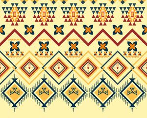 Traditional geometric ethnic fabric pattern design for textiles, rugs, wallpaper, clothing, sarong, scarf, batik, wrap, embroidery, print, curtain, carpet, wallpaper, wrapping, Batik, vector