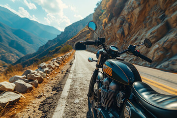  riders view of riding up a long curvey 