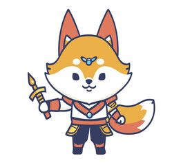 cute fox superhero cartoon