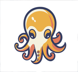 octopus cartoon style vector
