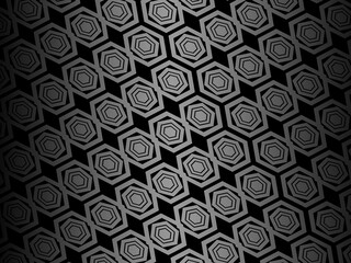 Hexagon pattern black metal texture steel background. Perforated metal sheet.