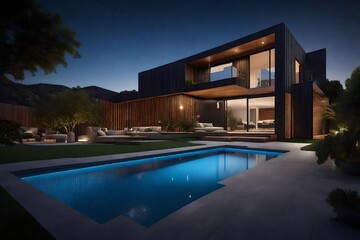 Obraz premium swimming pool at night