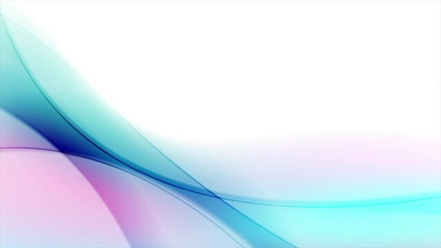 Blue and purple abstract glowing waves on white background. Video animation Ultra HD 4K 3840x2160