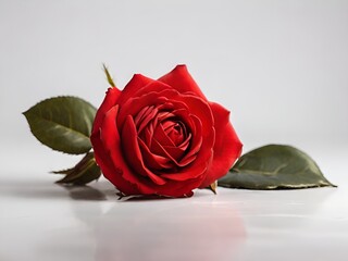 red rose on a white background Ai generative 