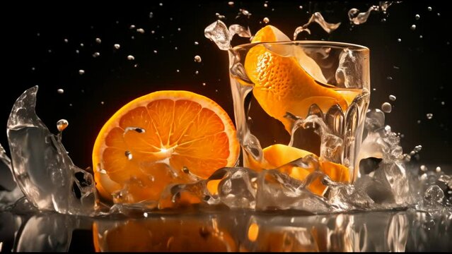 orange juice with water splash 