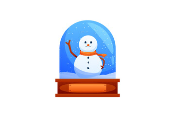 Cute Snowball with Snowman Winter Sticker