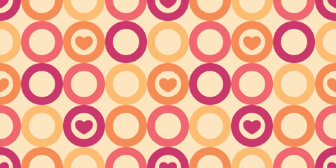 heart valentine seamless pattern retro vector polka dot cartoon doodle gift wrapping paper tile background repeat wallpaper illustration design isolated
