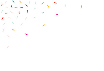 Happy Confetti Effect Vector White Background.