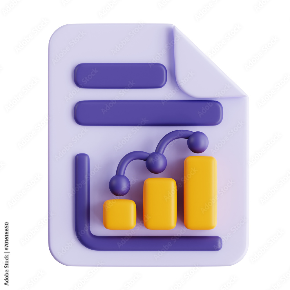 Poster 3d model of an analysis graphic. analysis graphic design for visualizing data and insights. 3d illus