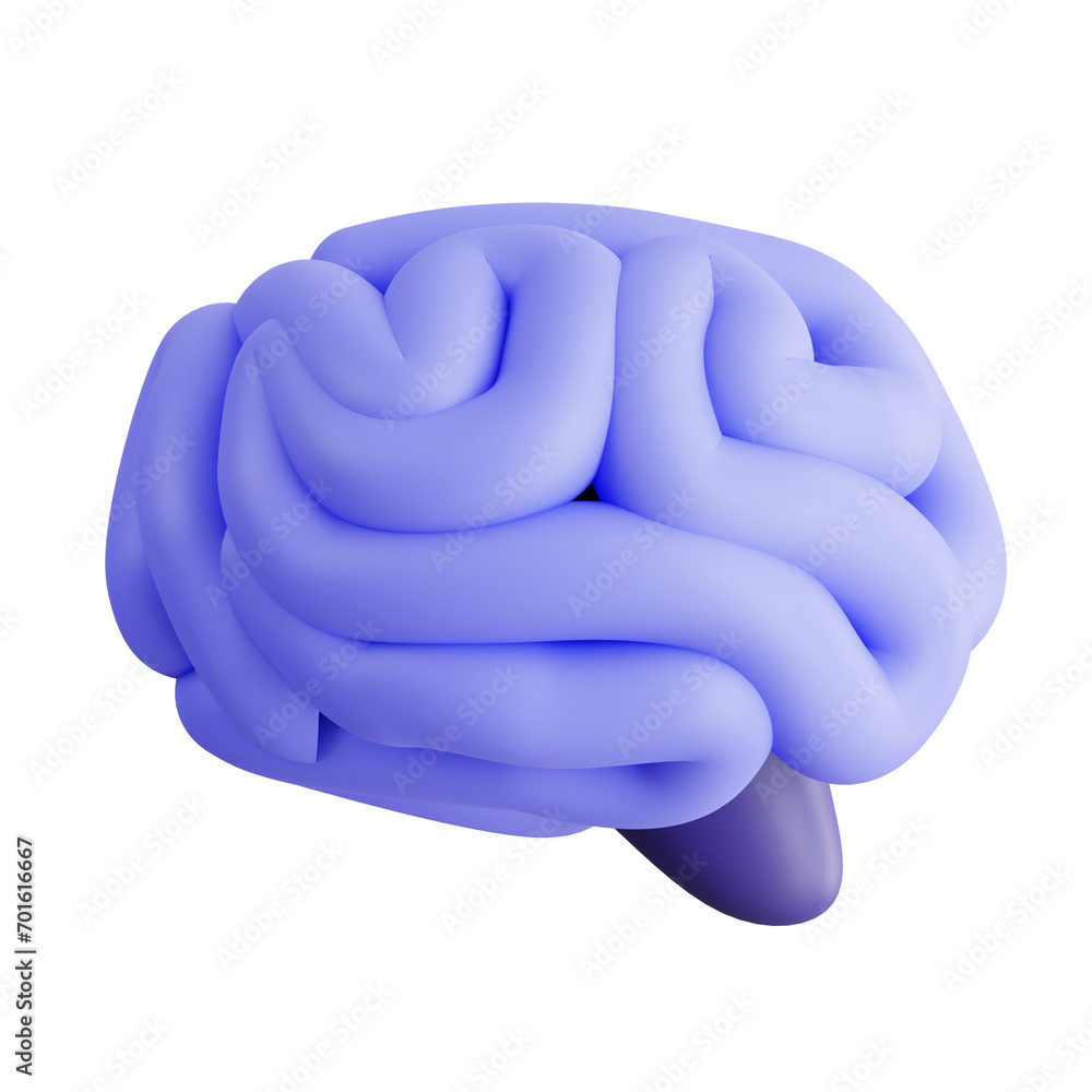 Poster 3d model of a brain illustration. brain illustration design for visualizing cognitive concepts. 3d i