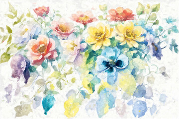 Beautiful oil painting floral illustration