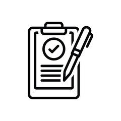 Black line icon for check 