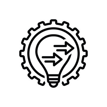 Black line icon for implementation 