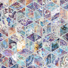 Abstract Marble mosaic tiles texture. Cubes mosaic tiles. Fractal digital Art Background. High Resolution. Can be used for background or wallpaper